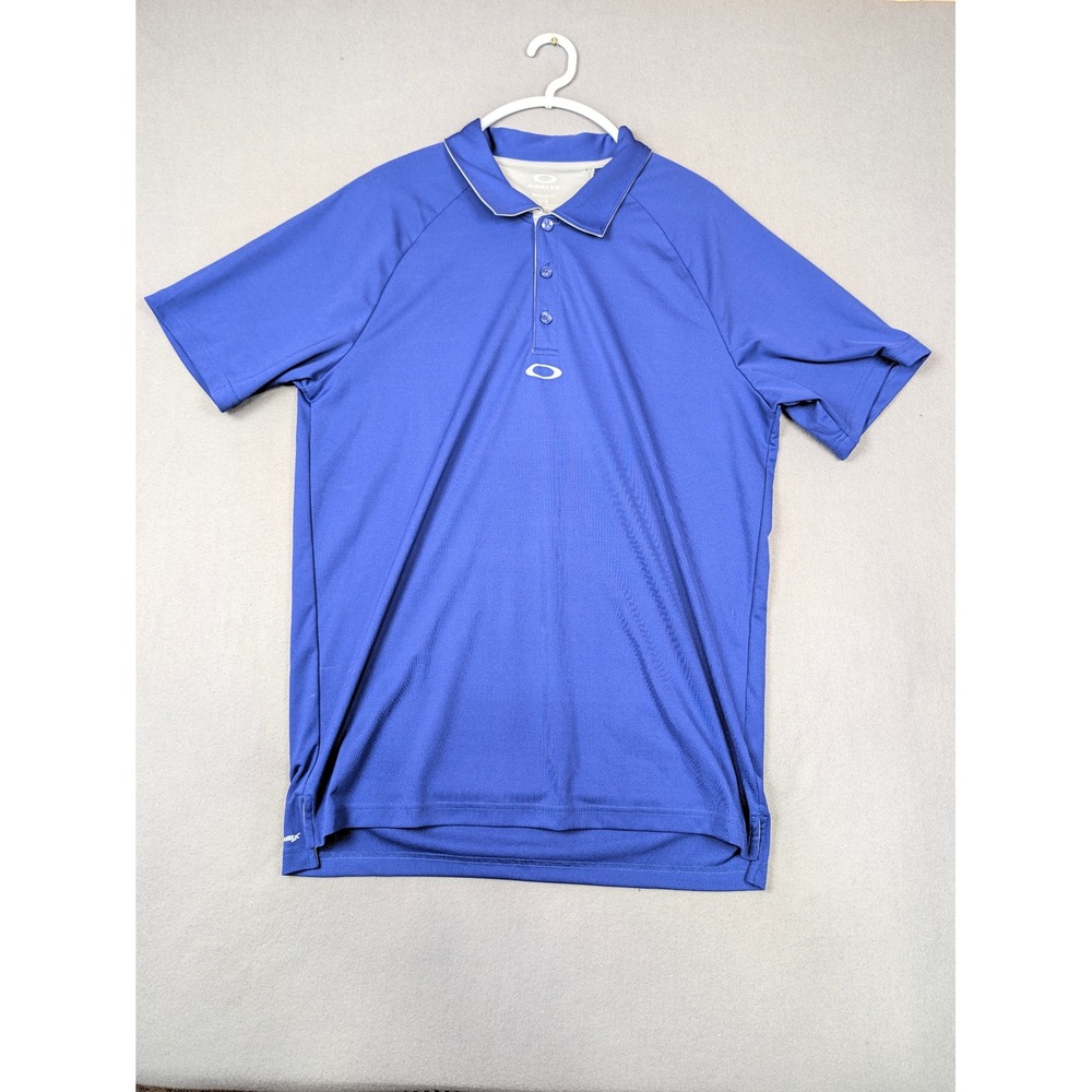 Oakley Hydrolix Mens Blue Regular Fit Short Sleeve Polo Shirt Large L